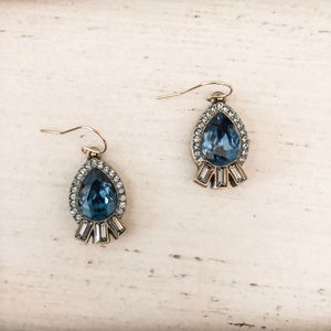 Blue and Gold Statement Earrings
